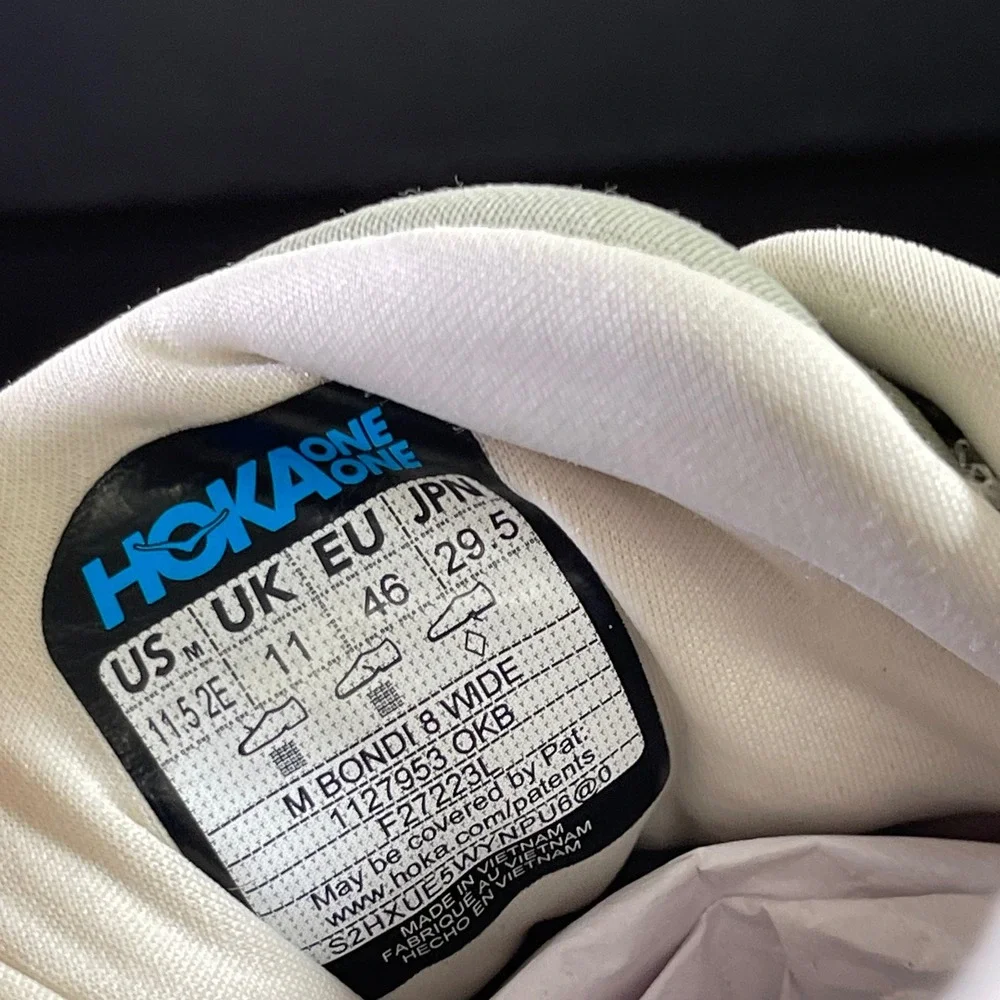 Hoka One One Bondi‎ 8 1127953 OKB Oatmilk Barley Running Shoes Men's 11.5 2E